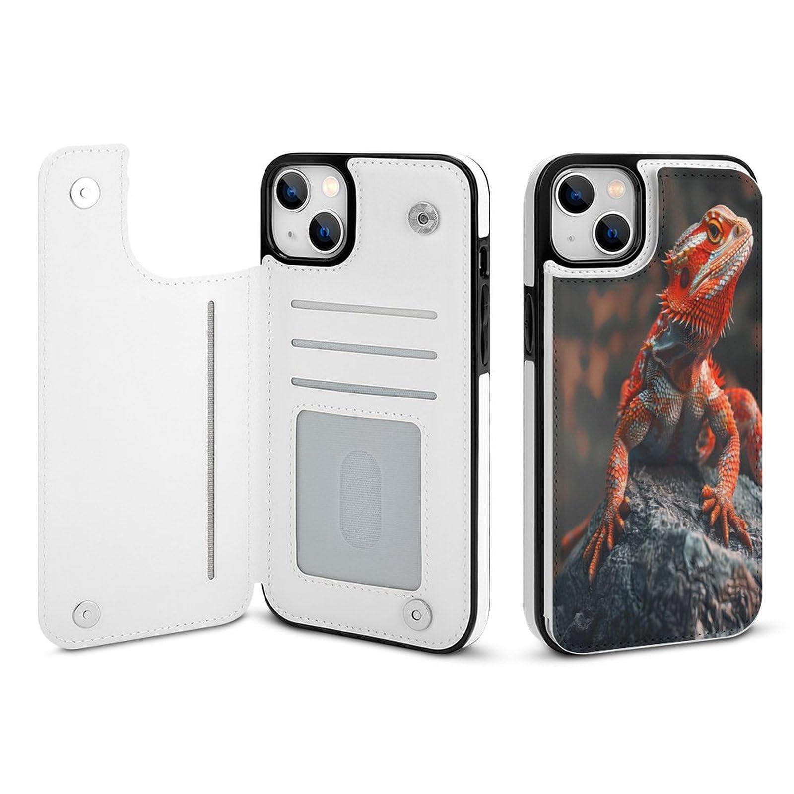 Amazon.com: Beautiful Flame Lizard Phone Case Wallet Case with