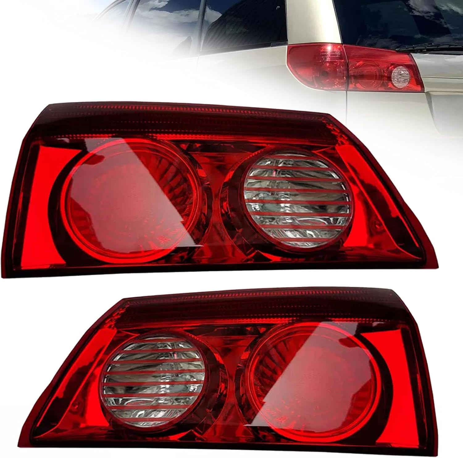 LYNICESHOP Halogen Tail Light Taillamp, Rear Tail Light Assembly, for 2006-2010 Toyota Senna To2802103, 81680ae020 Replacement(Driver + Passenger Side)