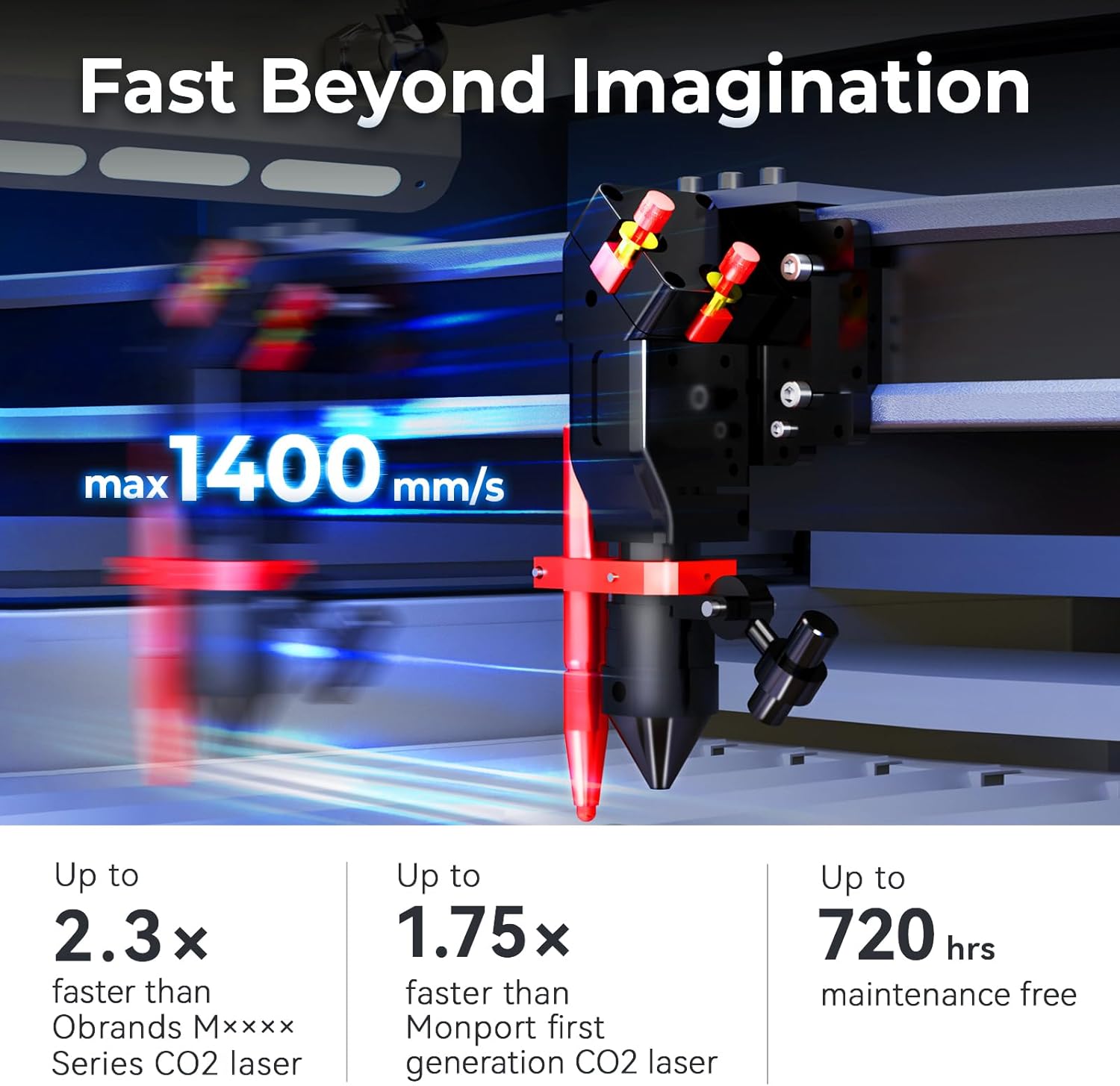 Monport Effi10S 100W Upgraded CO2 Laser Engraver, 40x24 Laser Engraving Machine with Autofocus Autolift, Fume Extractor, Air Assist, Digital Control Panel Industrial Laser Cutter