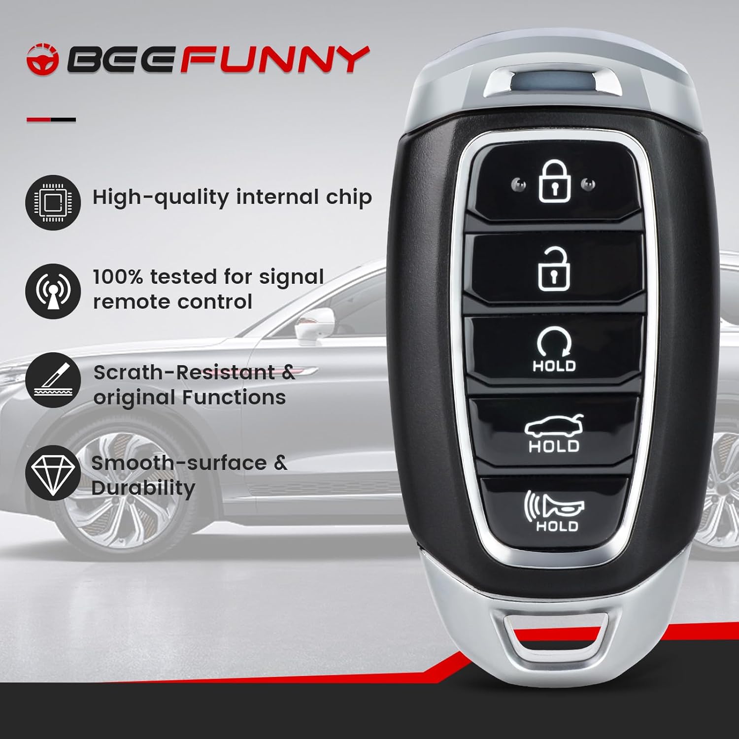 Beefunny Keyless Entry Smart Remote Key Fob for Hyundai Elantra 2021 2022 2023 with 6A Chip FCC ID: NYOMBEC5FOB2004 P/N: 95440-AA000 Car Key fob Replacement (1)