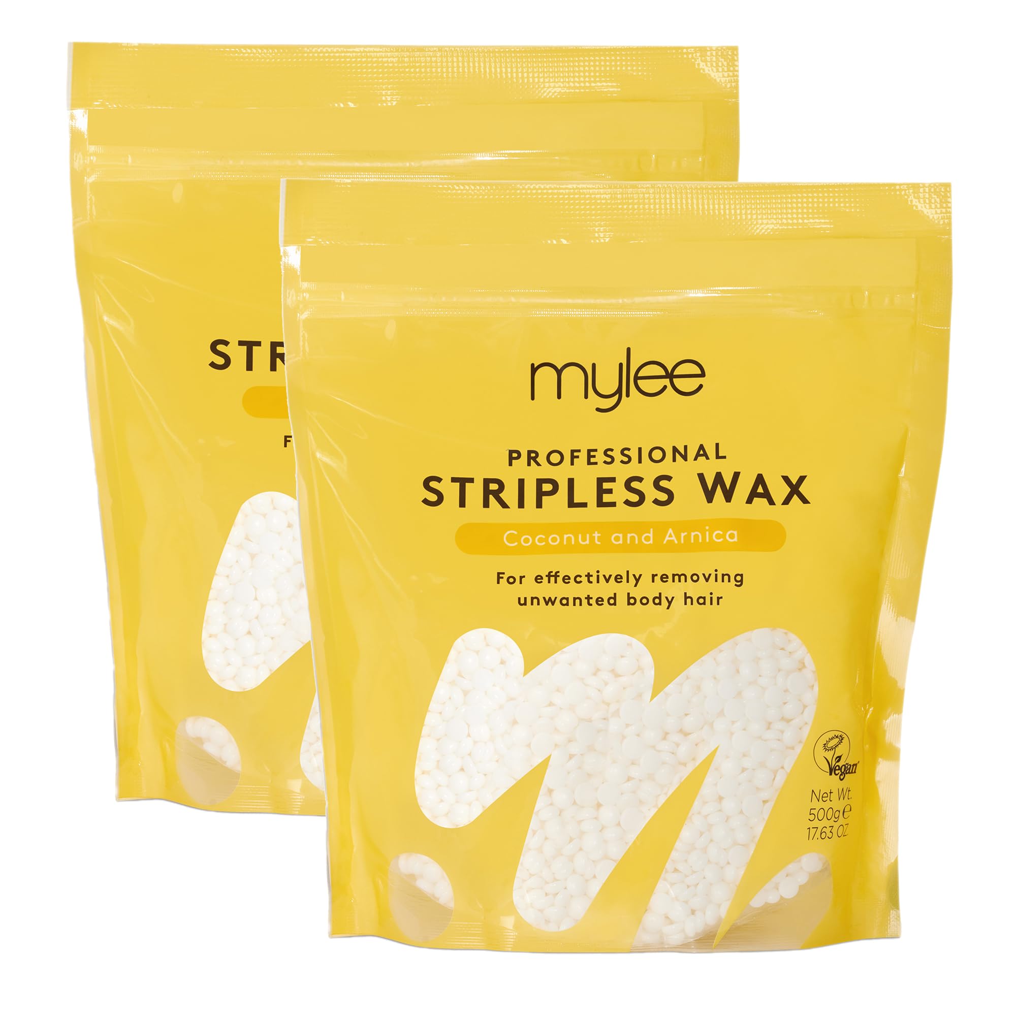 Mylee Professional Hard Wax Beads - 500g Premium Italian Stripless Wax for Women & Men – At-Home Hair Removal for Full Body, Face, Bikini Line & Brazilian Wax (Coconut & Arnica) — view 12
