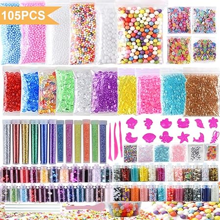 Amazon Jiudam 105個 スライム キット Diy 材料 セットおもちゃ 手作り スライム用 ビーズ 発泡スチロール 金魚鉢ビーズ 果物切片 カラフルフォーム 紙吹雪 スライムが含まれない ビーズ ストーン 通販 Amazon Jiudam 105個 スライム キット Diy 材料 セットおもちゃ 手作り スライム用 ビーズ 発泡スチロール 金魚鉢ビーズ 果物切片 カラフルフォーム 紙吹雪 スライムが含まれない ビーズ ストーン 通販