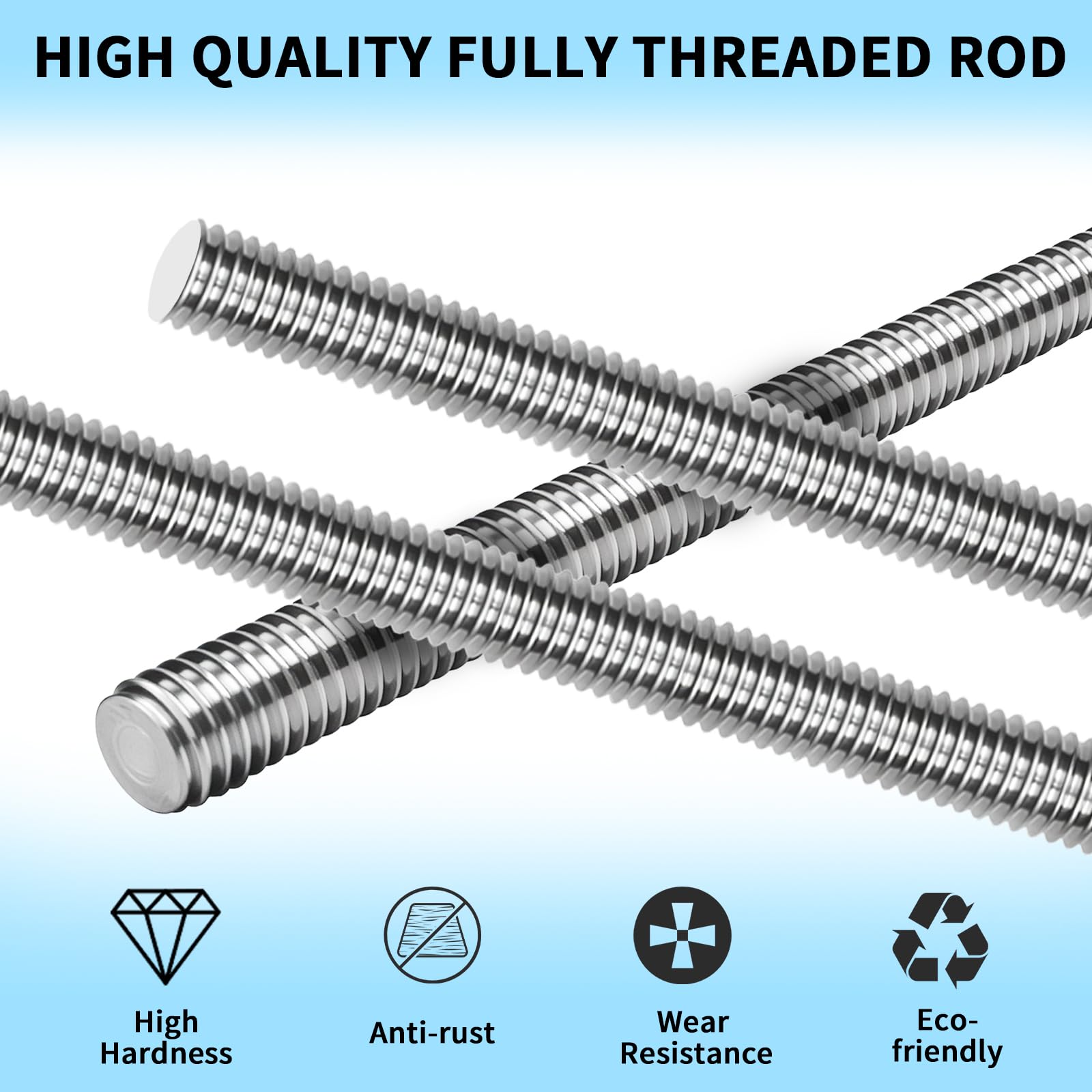 Stainless Steel Threaded Rods - 5 Pack M6 -3 Stainless Steel Threaded Rods - 5 Pack M6 -3
