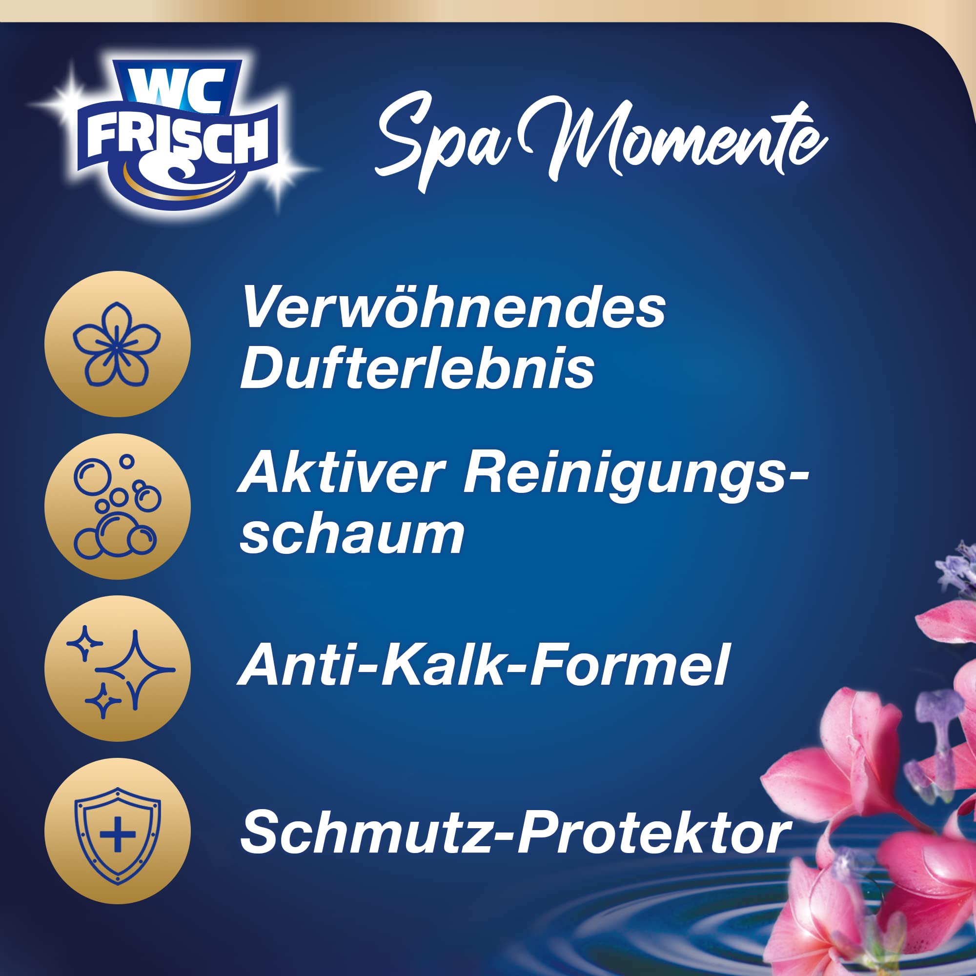 WC FRISCH Spa Momente Harmonie Toilettenstein (20x50g), WC Duftspüler mit luxuriösen, ätherischen Ölen, WC Stein für ein verwöhnendes & langanhaltendes Dufterlebnis