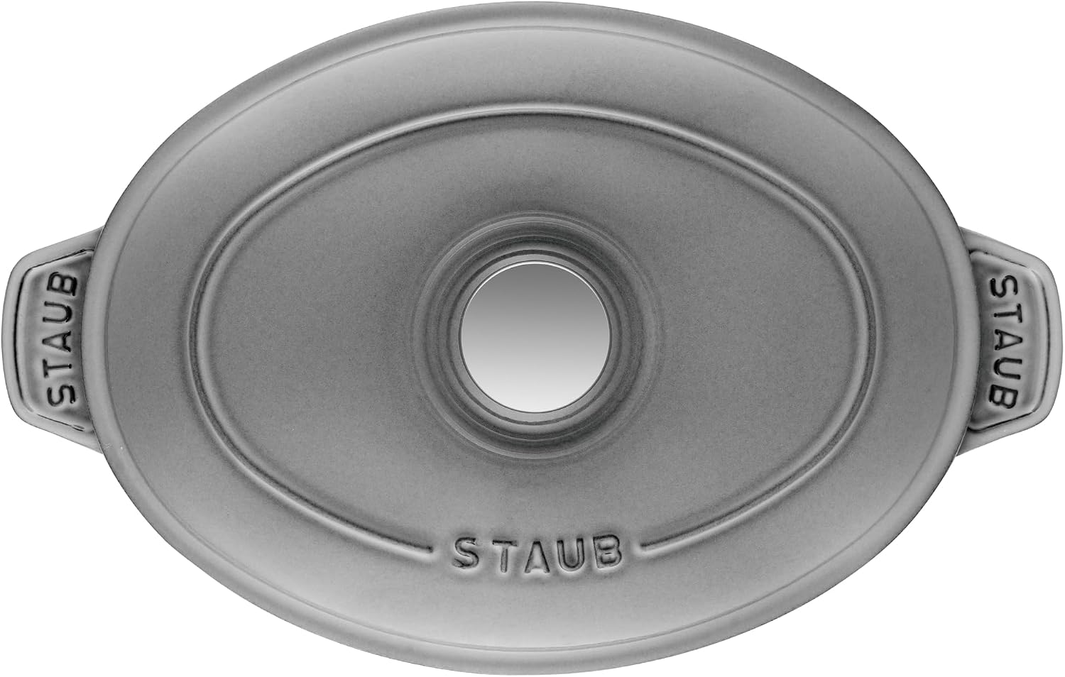 Staub Cast Iron 9-inch x 6.6-inch Oval Covered Baking Dish - Graphite Grey, Made in France