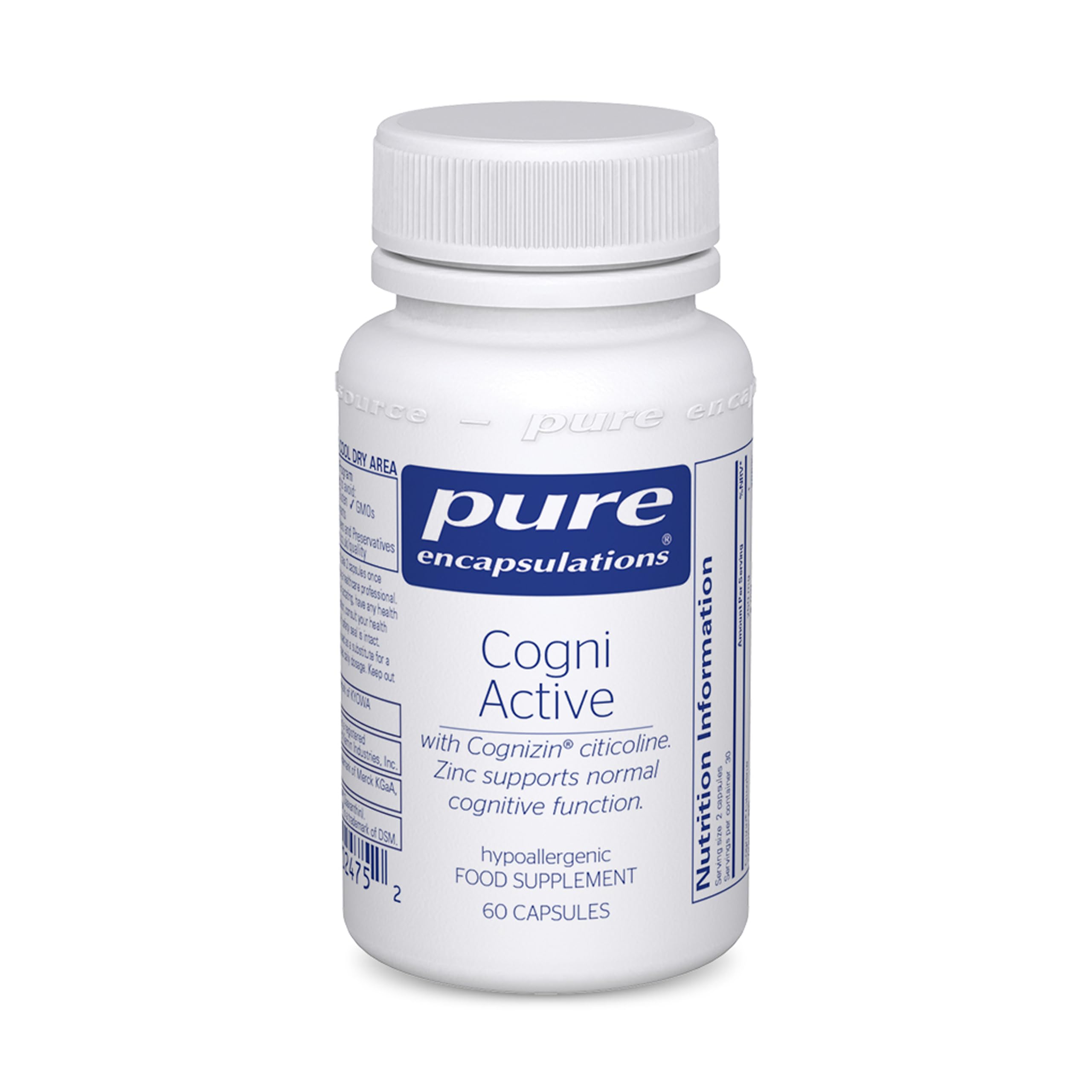 Pure Encapsulations Cogni Active, Cognizin Citicoline, 60 Capsules