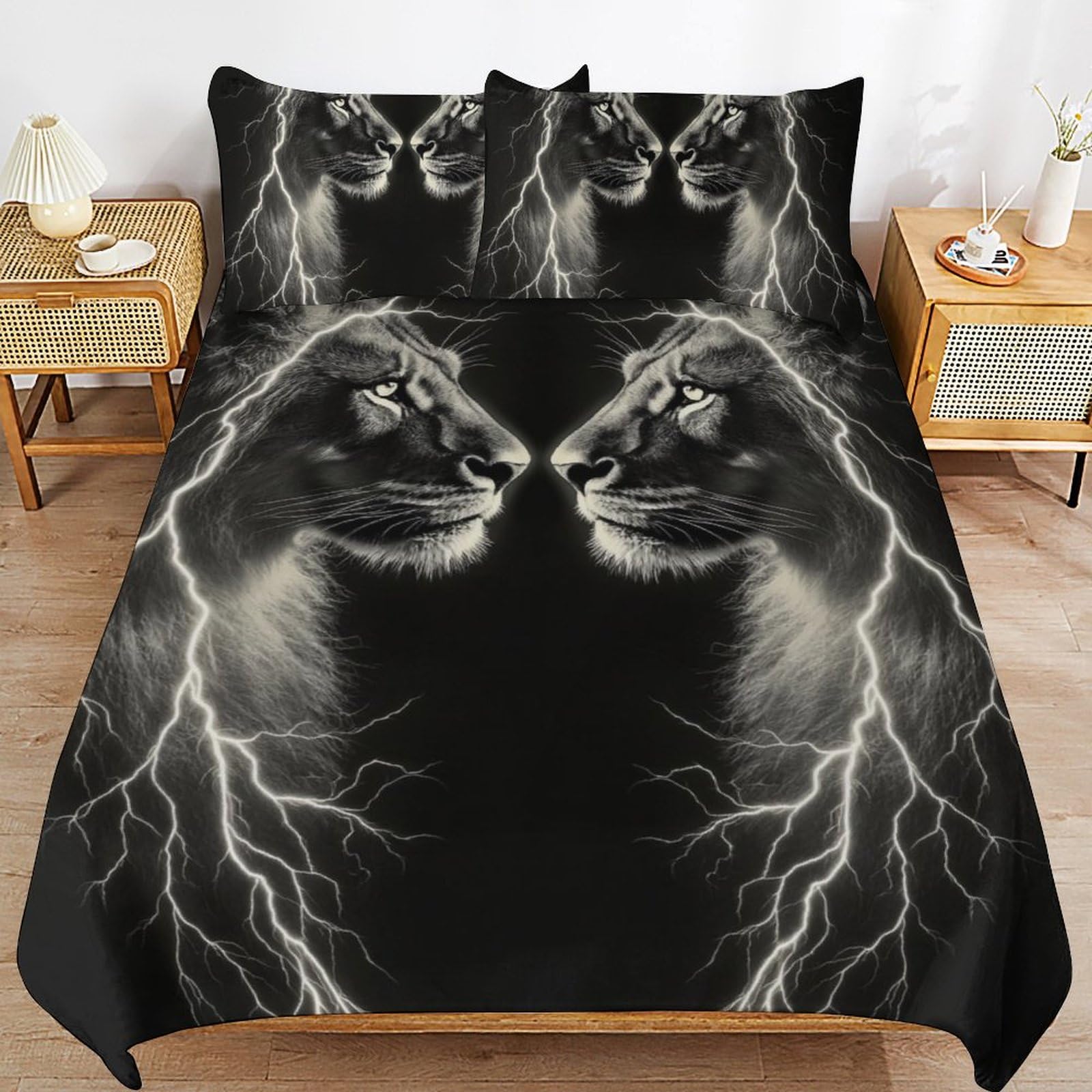 Funda de edredón de animales dibujos animados BlitzLöwe suave microfibra transpirable