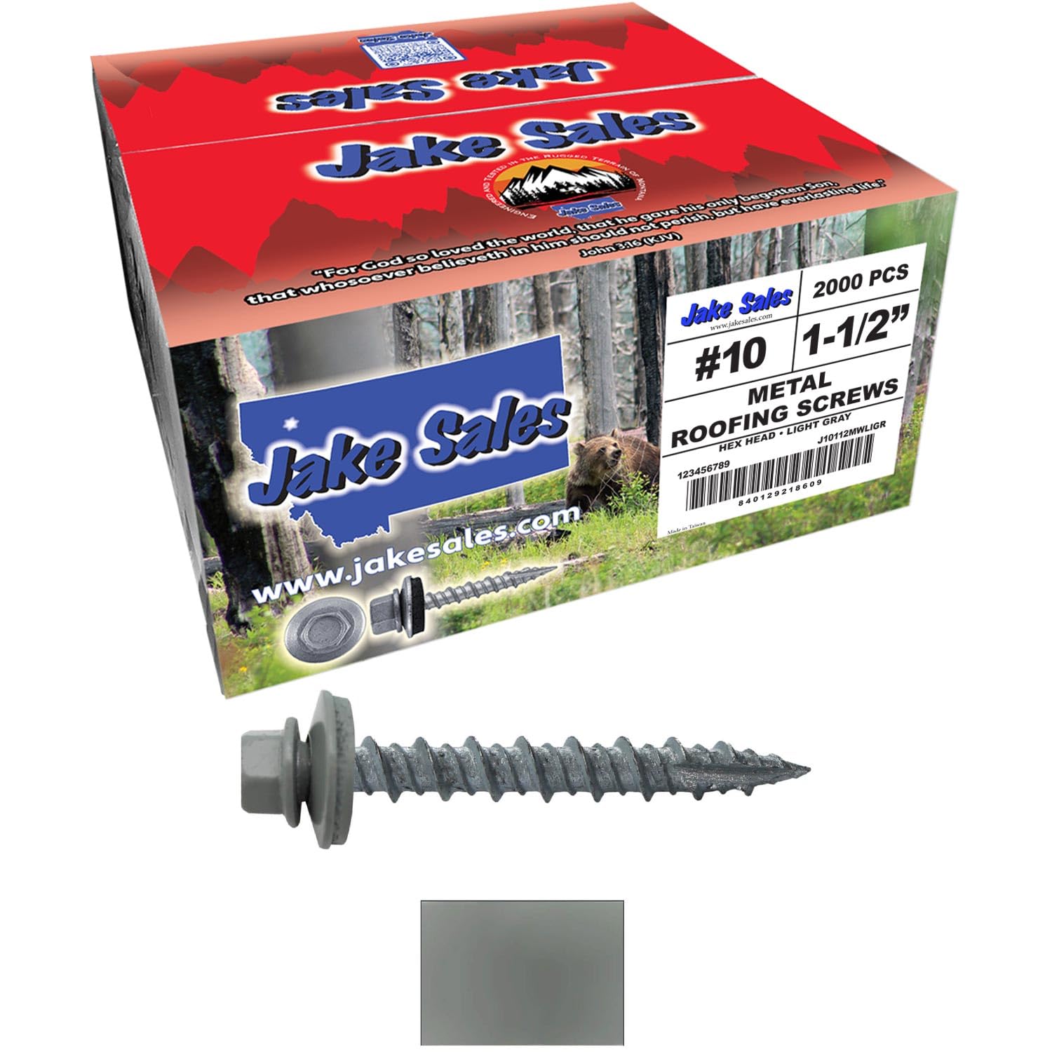 Charcoal Metal Roofing Screws - 10 Pack -7