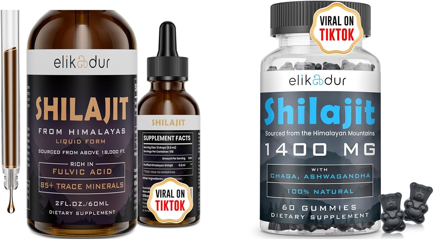 Amazon.com: Elikadur SHILAJIT Gummies & SHILAJIT Liquid Drops : Health ...