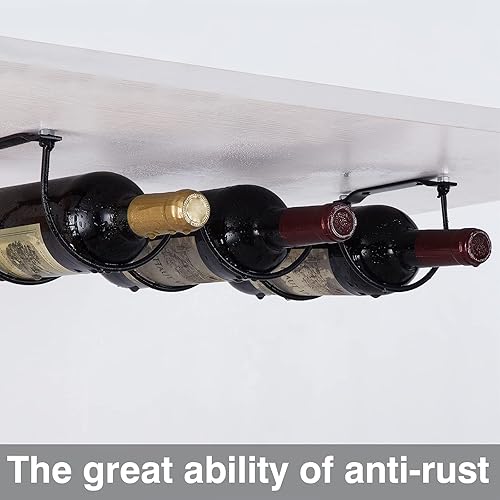 Miniatura 4 de FOMANSH Estante de vino para debajo del gabinete, organizador y almacenamiento para botellas, organizador debajo del gabinete para botellas de