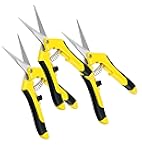 iPower 6.5 Inch Gardening Scissors Hand Pruner Pruning Shear for Gardening and Trimming, Heavy-Duty, Ultra Sharp Stainless Steel, Yellow, 3-Pack