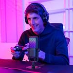 TONOR Gaming Microphone Compatible with Xbox, RGB Condenser Streaming Mic with 30H Battery Life, Low Noise, Monitoring, Gain Control, One Tap Mute, Fast Charging, Compatible with Capture Card TCX3