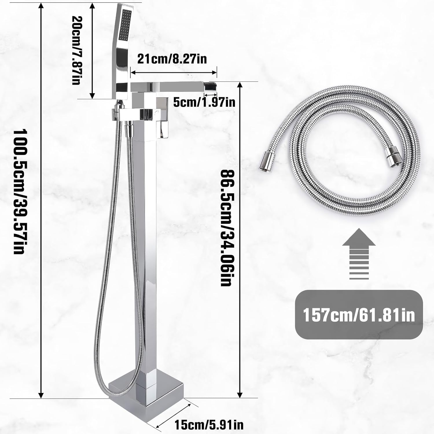 Free Standing Tub Faucet,Brass,Waterfall Water Flow,Bathtub Faucet,Freestanding Tub Faucets,Bath Faucet for Tub