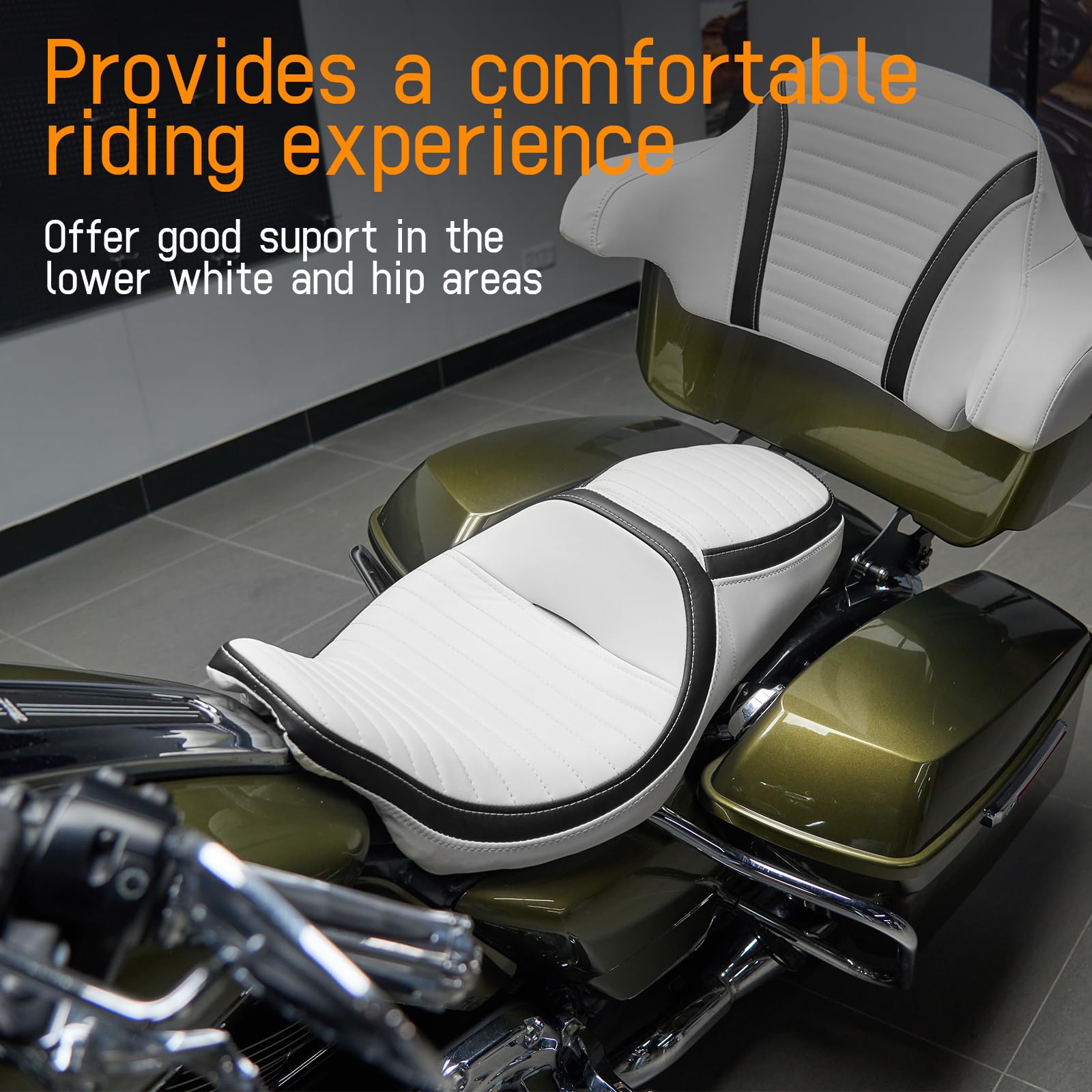 Amazon.com: Passenger Seat for Harley, 2 to Up One-Piece Rider