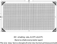 Vista 2 de winemana 40% tela de sombra negra, lona de malla duradera de 3.3 x 6.6 pies con ojales, red resistente para sombra solar de jardín, sombreado