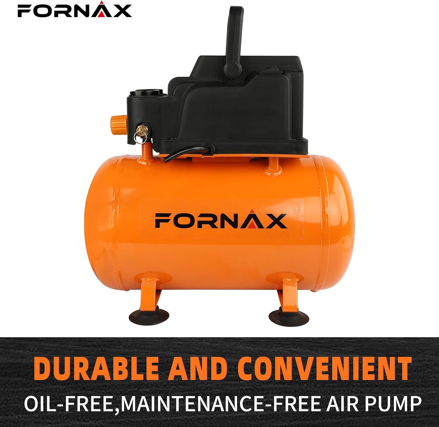 FORNAX 3 Gallon Portable Air Compressor, 110 PSI Hot Dog Air Compressor, Oil Free - Image 2