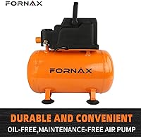 Vista 2 de FORNAX Compresor de aire portátil de 3 galones, compresor de aire para perritos calientes de 110 PSI, sin aceite