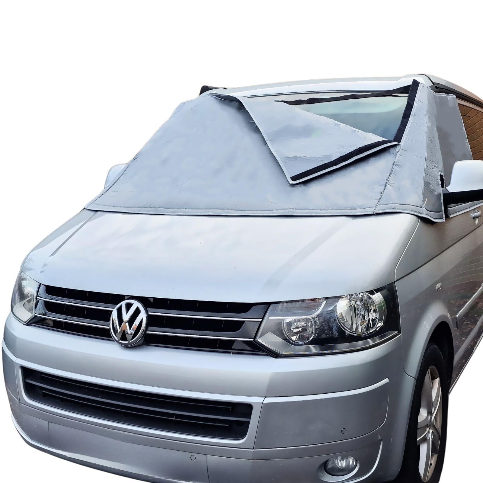 MARVIX VW T5 T6 Thermo-Schutzabdeckung für Außen-Windschutzscheibe Silber-Blenden Premium Mehrschichtiges Material Van-Blackout-Kabine Bildschirm Transporter Wohnmobil