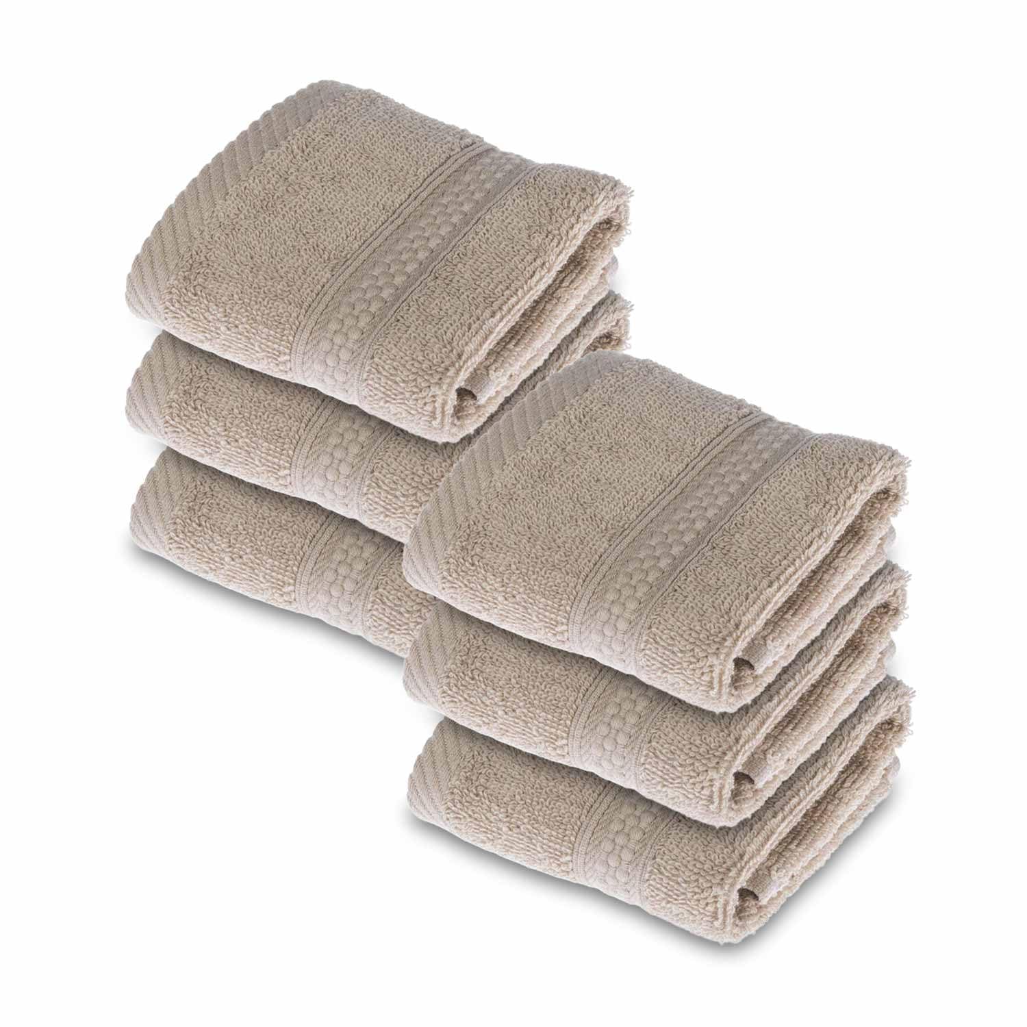 HOMESCAPES Light Blue Turkish Cotton Set of 4 Face Cloths Flannel Super Soft Thick & Absorbent 500 GSM Towel Heavy Weight for everyday Luxury — view 6