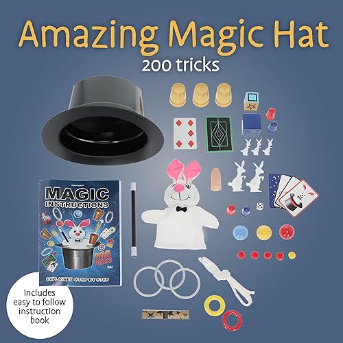 Miniatura 6 de Sombrero mágico increíble - 200 trucos de magia fáciles de aprender - It's Magic por Hanky Panky Toys - Fácil de usar para niños pequeños - para