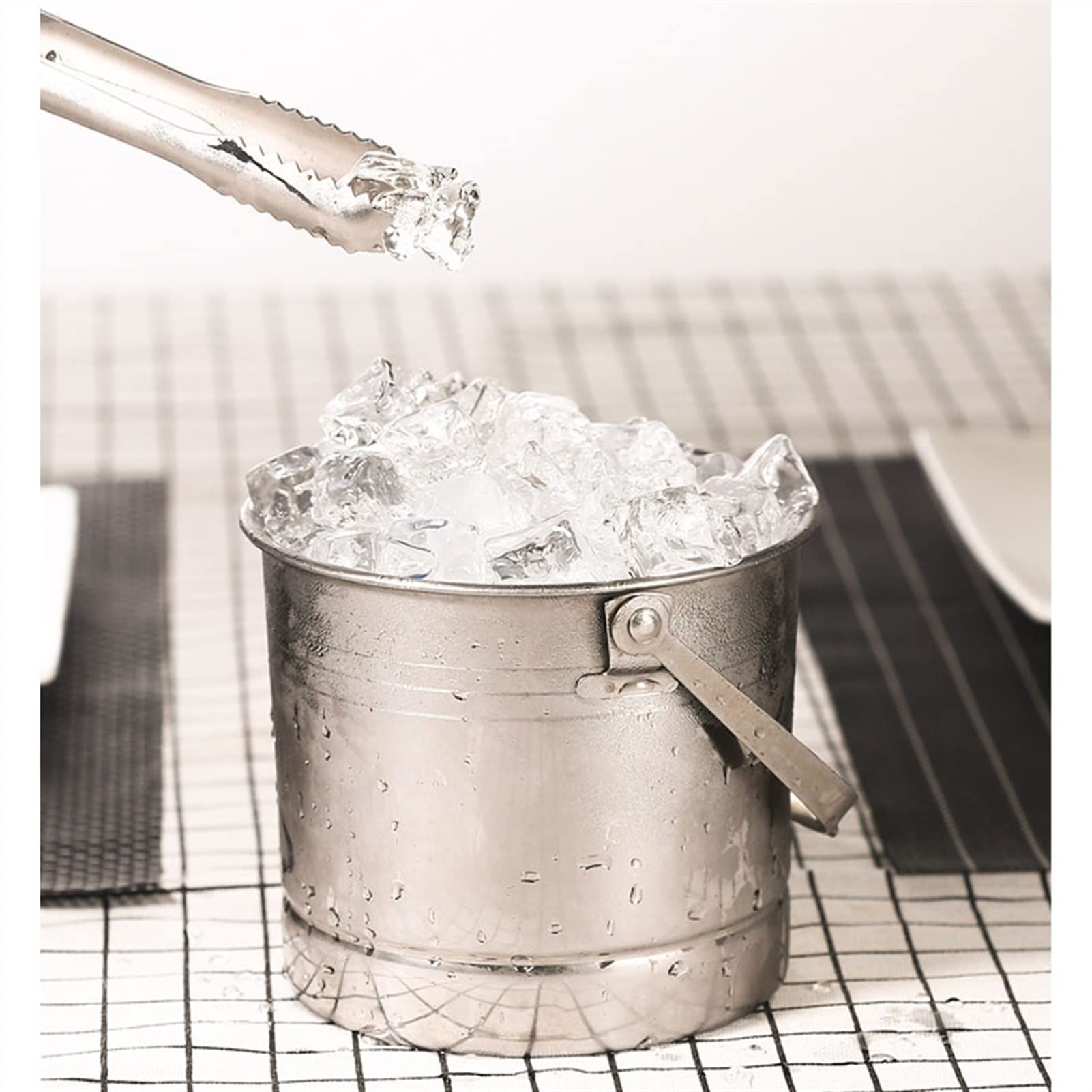 Cubeta de Hielo Cubo de Hielo de Acero Inoxidable, Cubo de Hielo portátil, Barril de Vino for Servicio KTV, Perfecto for Botellas de Vino, champán o Cerveza Cubo de Hielo Aislado