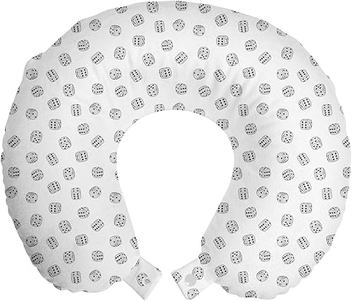 Miniatura 136 de Lunarable Teal Travel Pillow Neck Rest, Aquatic Fauna Theme Hand Drawn Style Various Starfish in Blue Shades, Memory Foam Traveling Accessory for