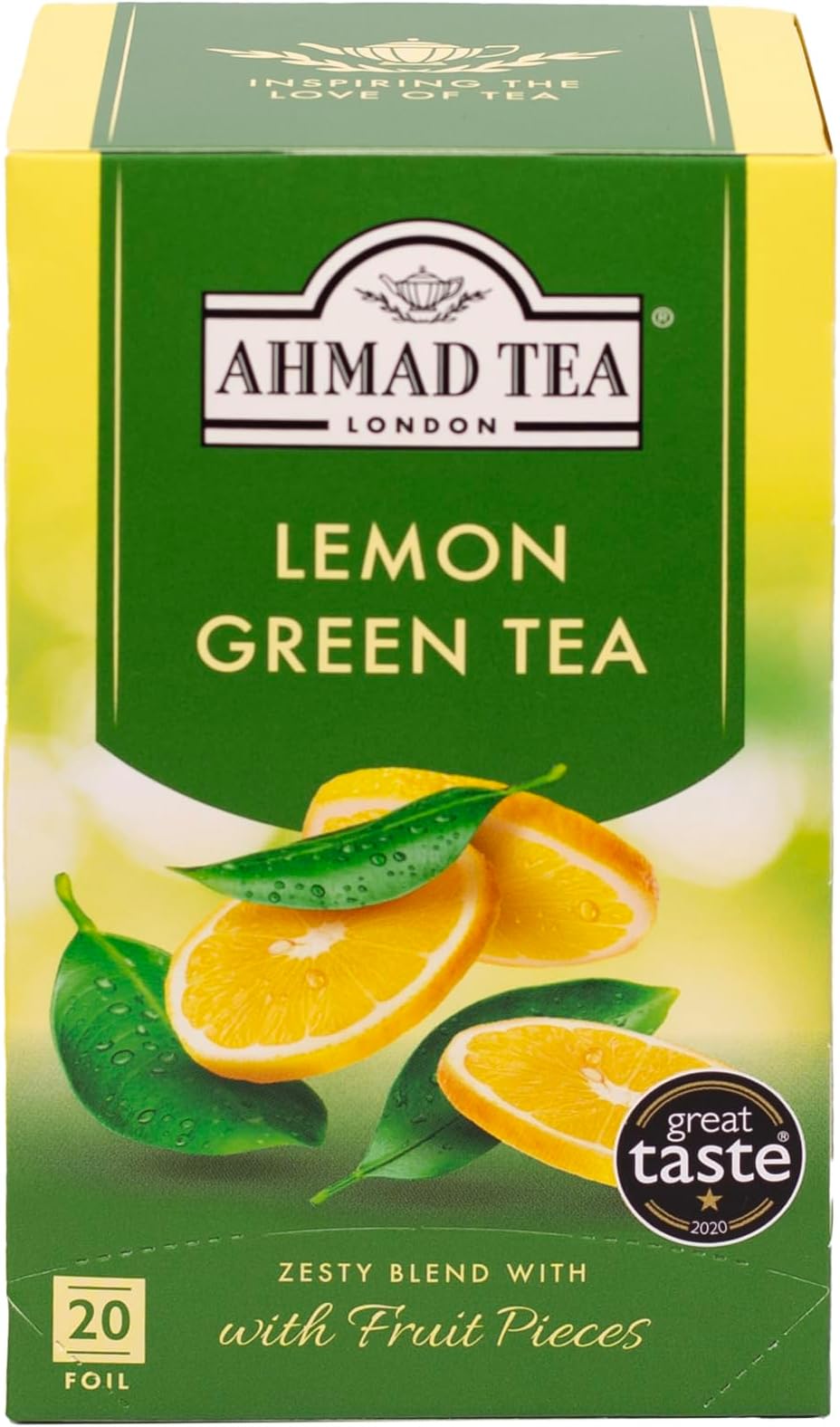 Lemon Green Tea, 20-Count Boxes (Pack of 6)