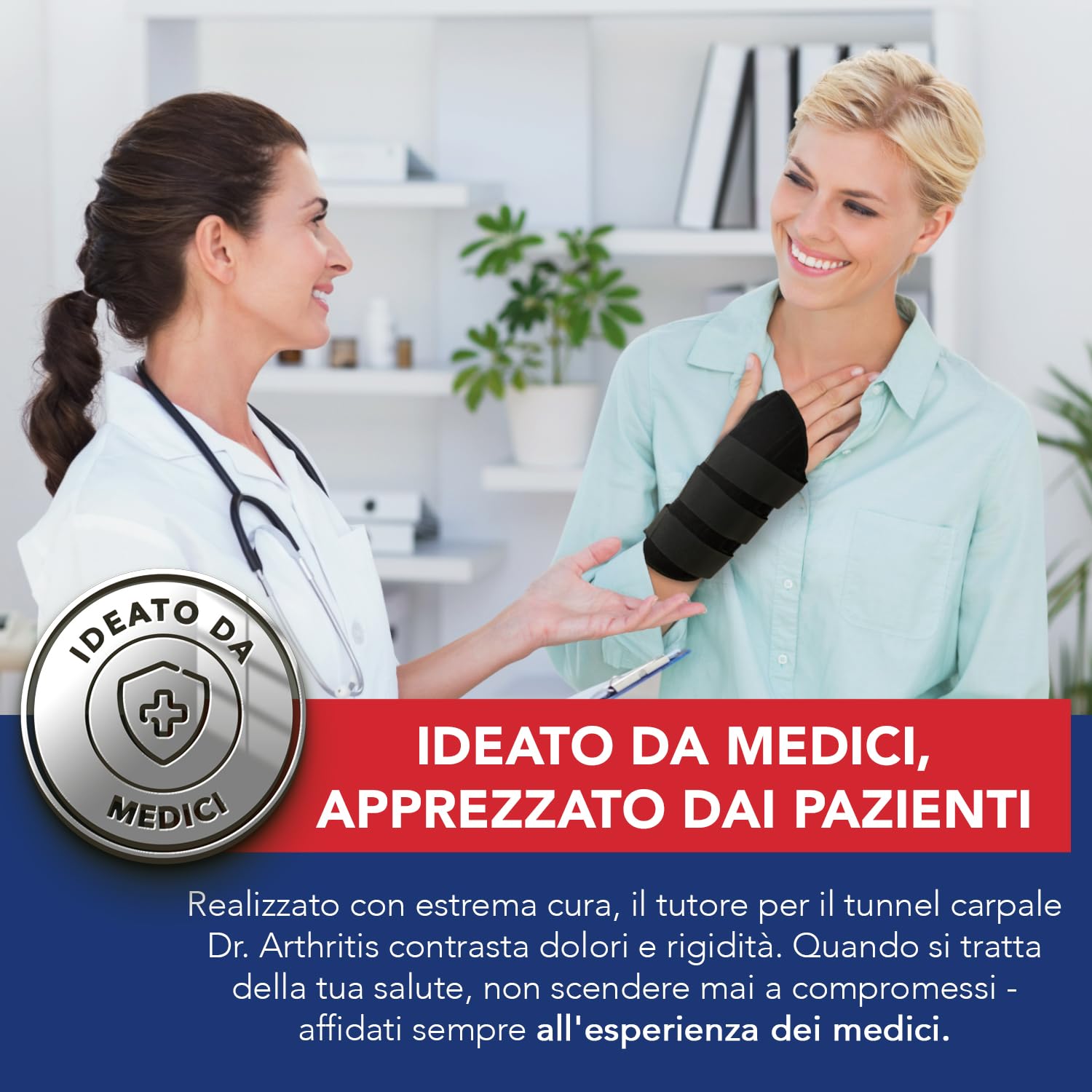 Tutore Tunnel Carpale Destro Ideato da Medici – Tutore Polso Rigido per Alleviare Dolori e Sostenere l’Avambraccio – Con Stecca in Metallo e Chiusure a Strappo (Confezione da 2, Destro + Sinistro)