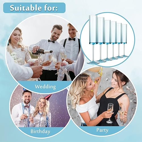 Miniatura 4 de 12 copas de champán moradas de 6 onzas, copas de champán cuadradas de acrílico, copas de vino, copas de vino reutilizables para boda, copas de vino