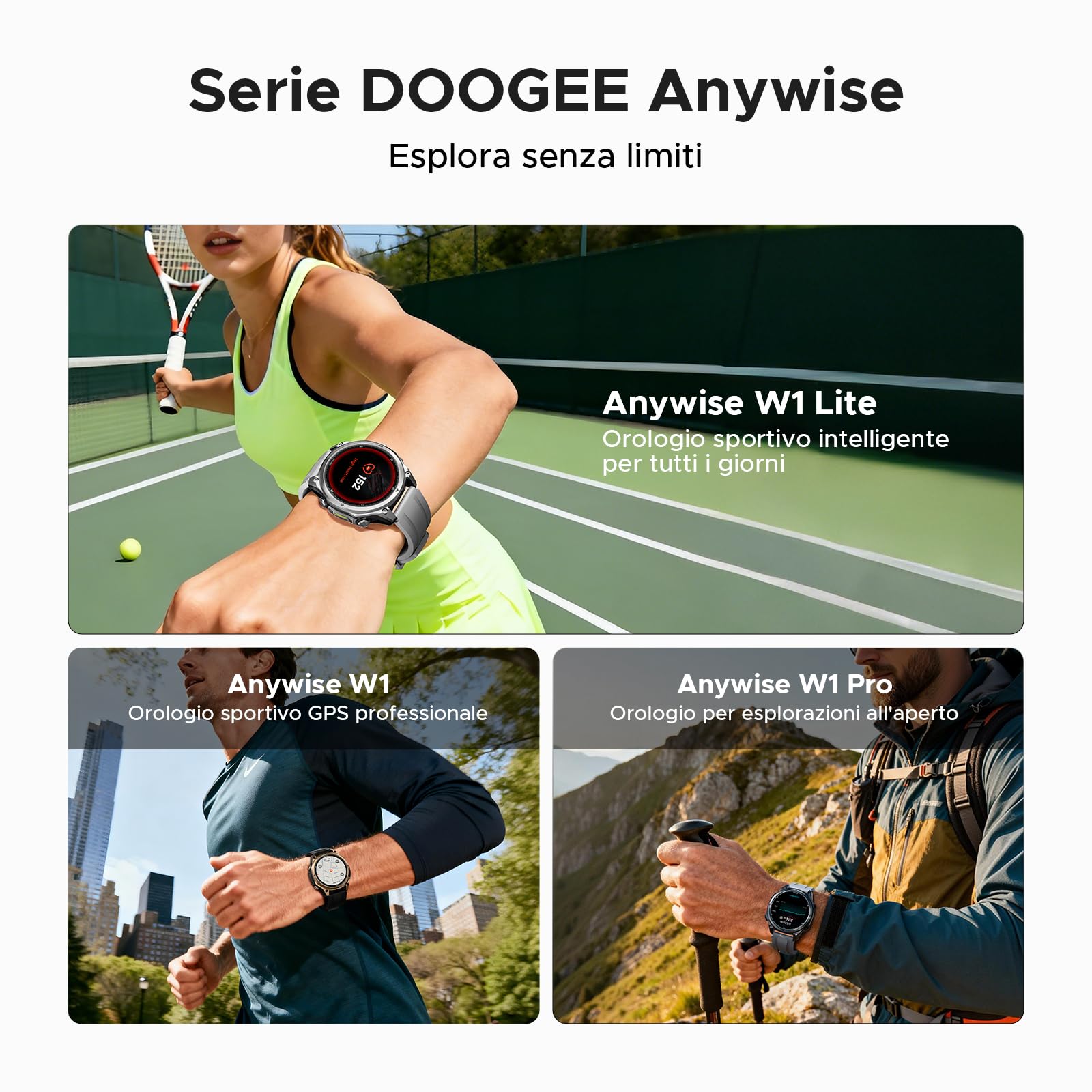 ANYWISE W1 LITE Smartwatch uomo,1.43''AMOLED Rugged Smartwatch Per Android/IOS, 5ATM Fitness Tracker,170+Sports Modes, Answer/Make Calls/12 Days Battery/Heart Rate/SpO2/Sleep Monitor
