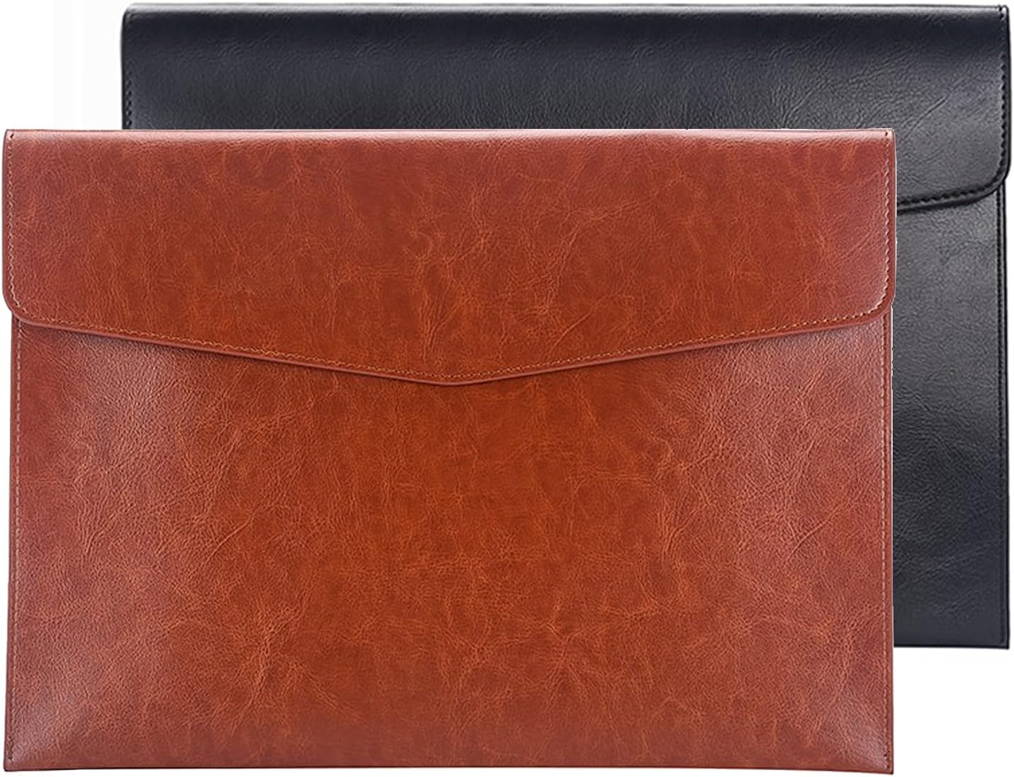 MAKINGTEC File Folder, PU Leather A4 Document Holder File Organizer Filing Envelope Portfolio Case Tablet Sleeve with Magnetic Snap Closure for Home School Office Stationery