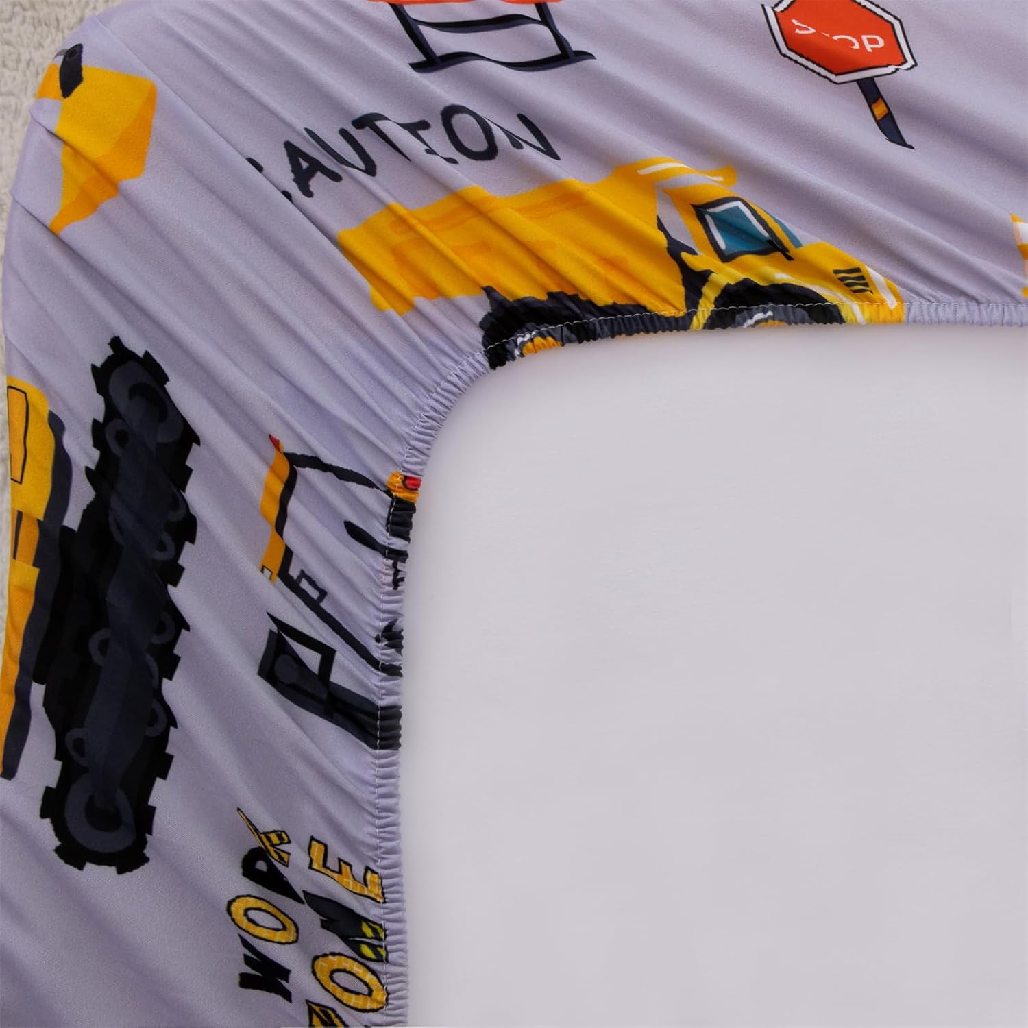 Holawakaka Kids Zipper Bedding Construction Comforter Set, Boys Twin Size Trucks Excavator Tractor Print Zippered Bed Sets,Toddler-boy Child Dorm Zip Bedding - Image 7