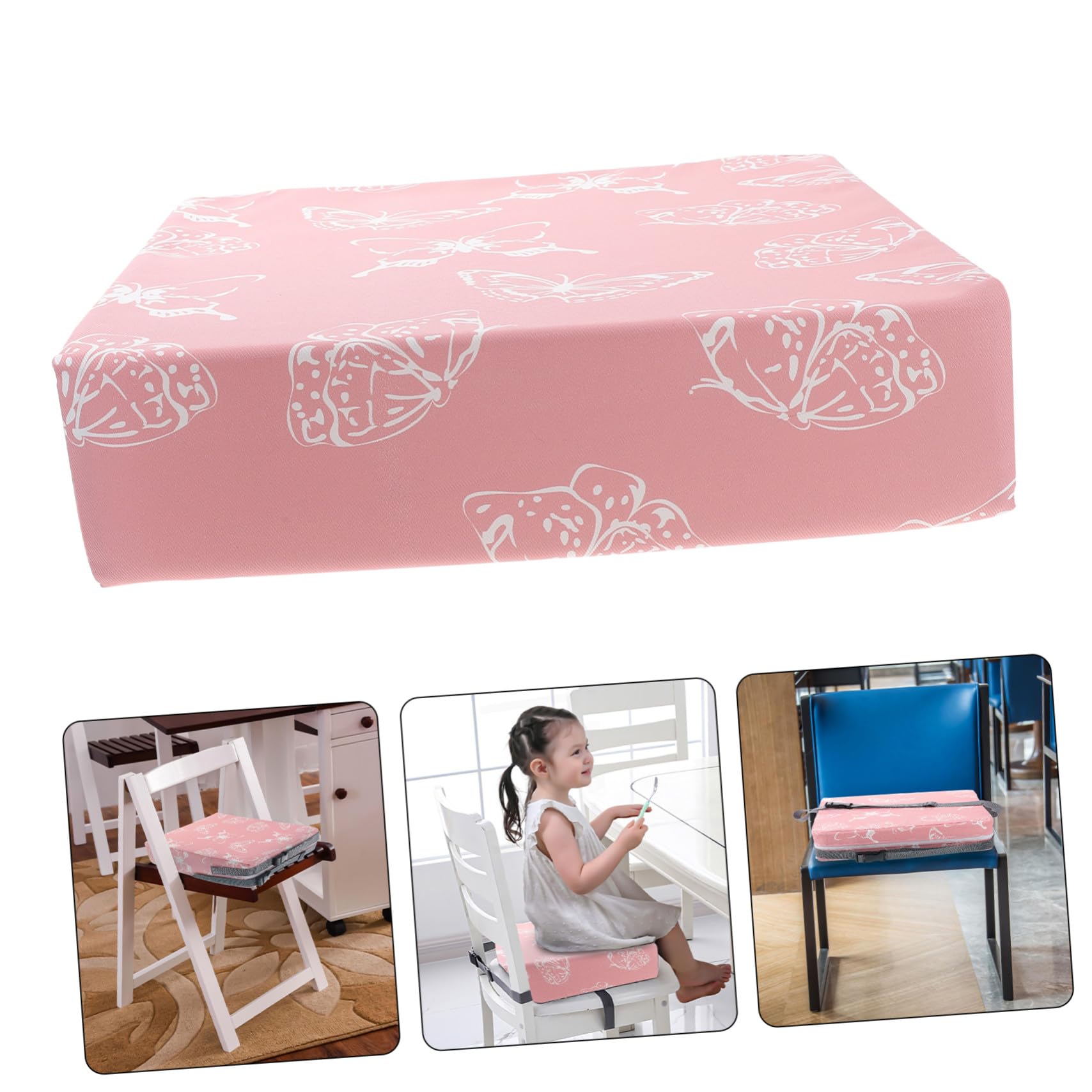 Kinder Sitzerhöhung Esszimmerstuhl Sitzkissen Rosa Twill Sitzbezug mit Schaumstoffkern für Babys und Kleinkinder