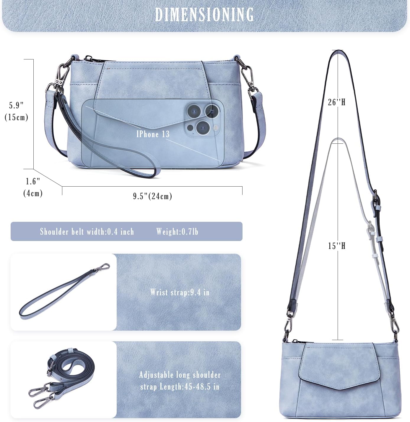 Small Crossbody Bags for Women, Cell Phone Bag Mini Over Wristlets Handbag Wallet Purse with Card Slots - Image 5