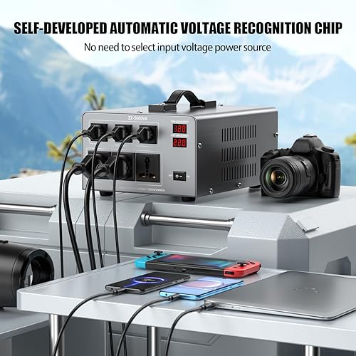 Miniatura 3 de Transformador Automático Convertidor de Voltaje de 5000W, Transformador Convertidor de Potencia de Paso hacia Arribahacia Abajo de Servicio Pesado