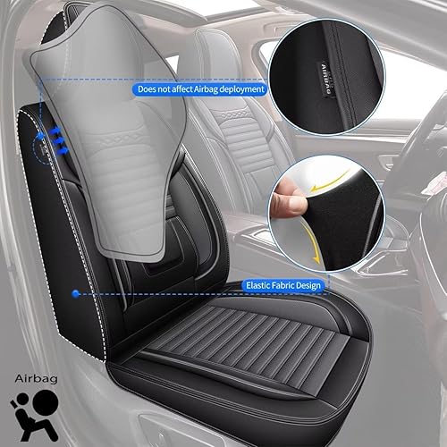 Vista 65 de Juego completo de fundas de asiento de automóvil para Volvo XC40 2019-2023 2024, fundas de asiento de cuero impermeables con compatible con bolsa
