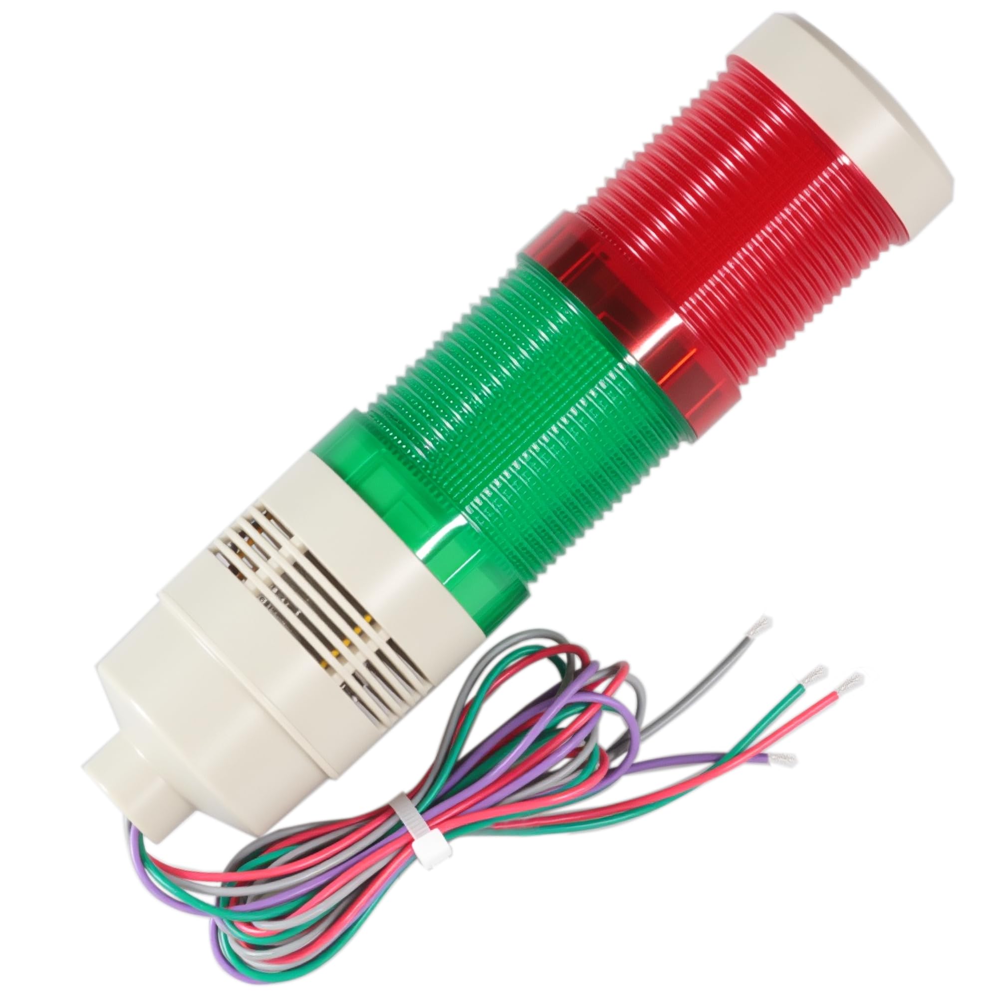 Rilfyzop Industrial Grade Cylindrical Beeper Warning Light T50-2TJB RedGreen AC 110V 75dB Stay-on Alarm Beacon