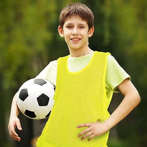 Miniatura 3 de Sintege 12 piezas de fútbol Pinnies de baloncesto Jersey de práctica en equipo Chalecos de malla de nailon Scrimmage para jóvenes niños deportes