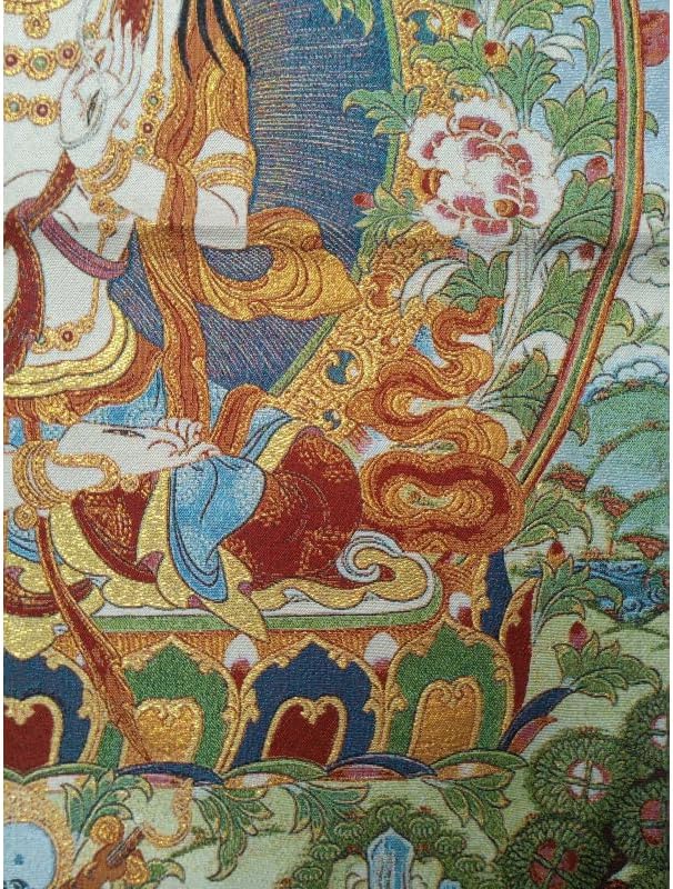 Miniatura 4 de Fengshui - Tapiz de seda con bordado tibetano Thangka, budismo blanco Tara Tangka, yoga, budista, para colgar en la pared, arte de pared, decoración