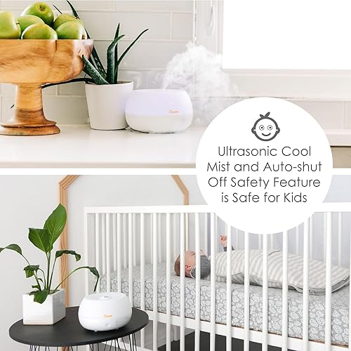 Miniatura 5 de Crane Humidificador ultrasónico portátil de viaje y difusor de aroma, niebla fría de 0.2 galones, no requiere filtro, bandeja de aceite esencial