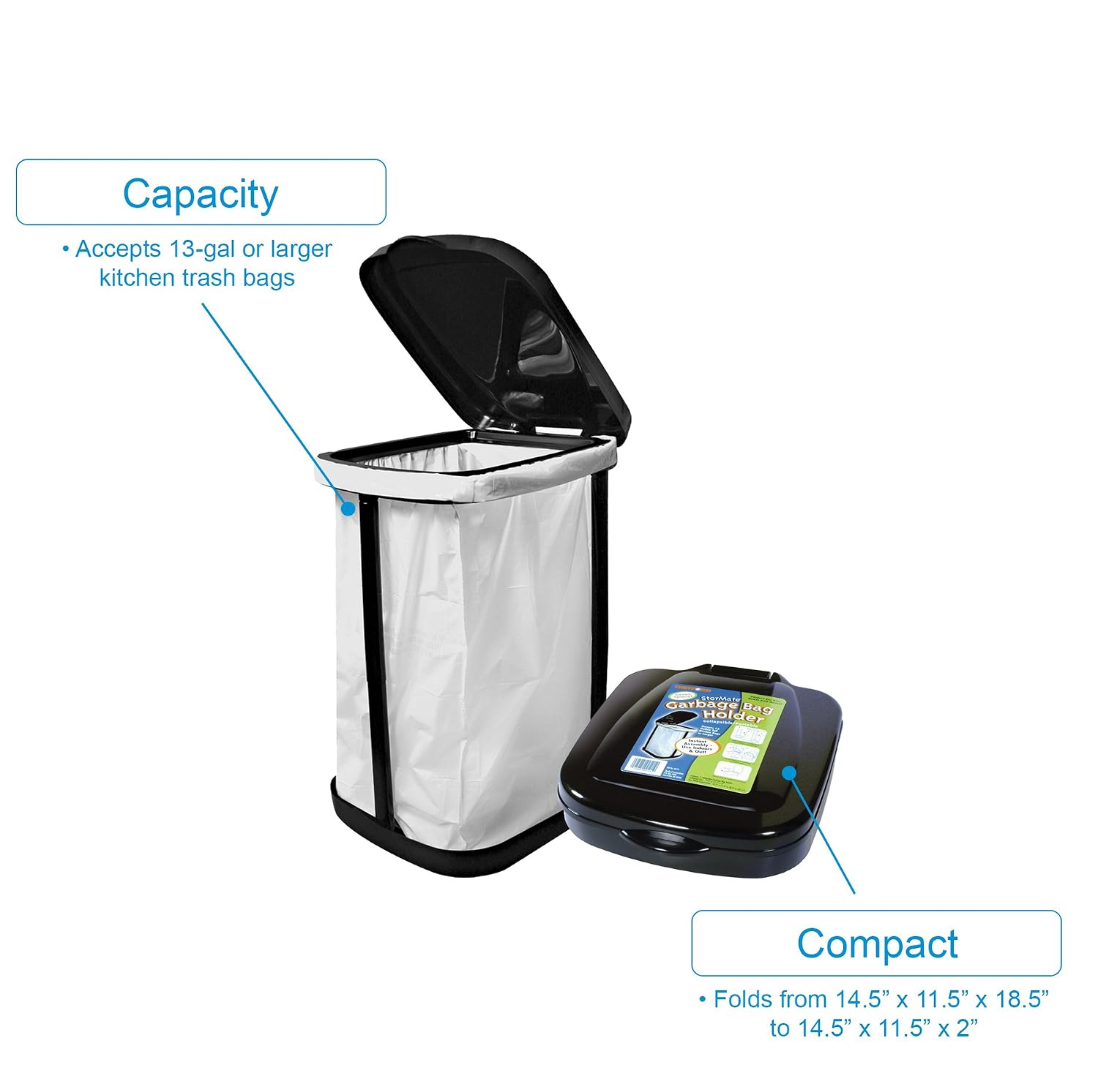 Stormate Collapsible Garbage Bag Holder - Thetford 36773, 13 gallons