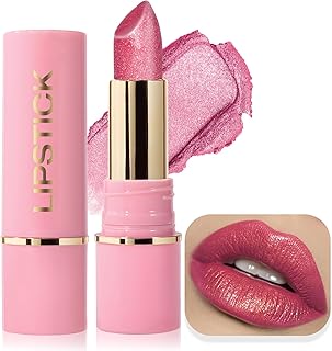 Lápiz labial metálico con purpurina de larga ...