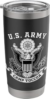 Camp Toccoa Georgia Military Base Eagle Emblem Vintage Stainless Steel Insulated Tumbler