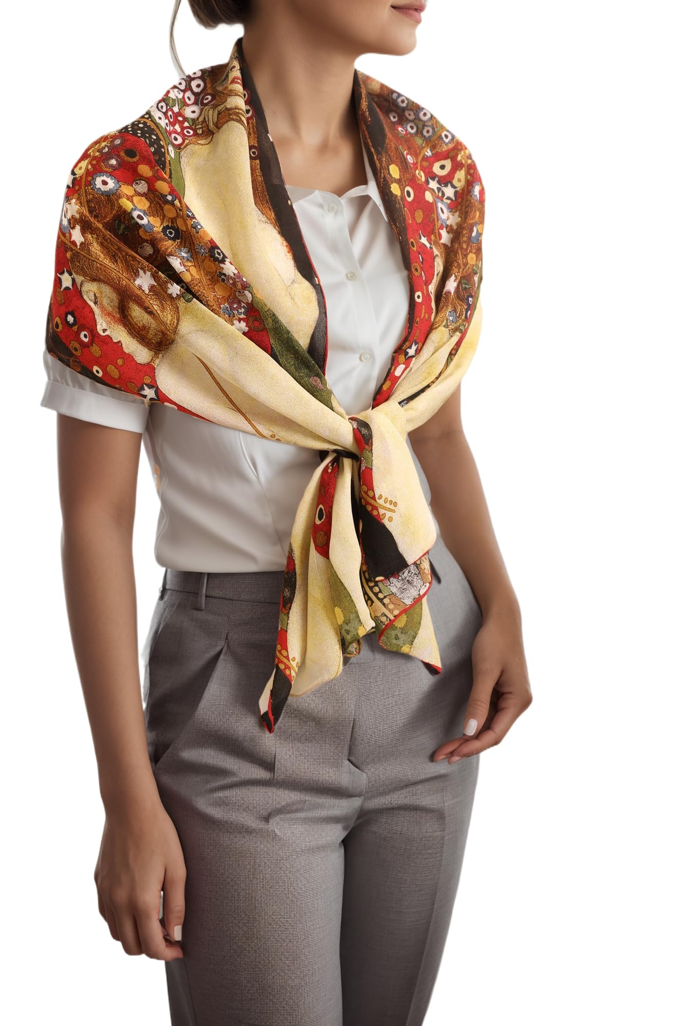 Prettystern Women 63 Inch long Gustav Klimt art nouveau painting Scarf - Water Serpents P753