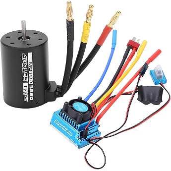 RC Brushless Motor ESC Kit 3650 2300KV Truck SUV Waterproof 4 Pin with 80A ESC Combo Kit for 1/10 RC Car