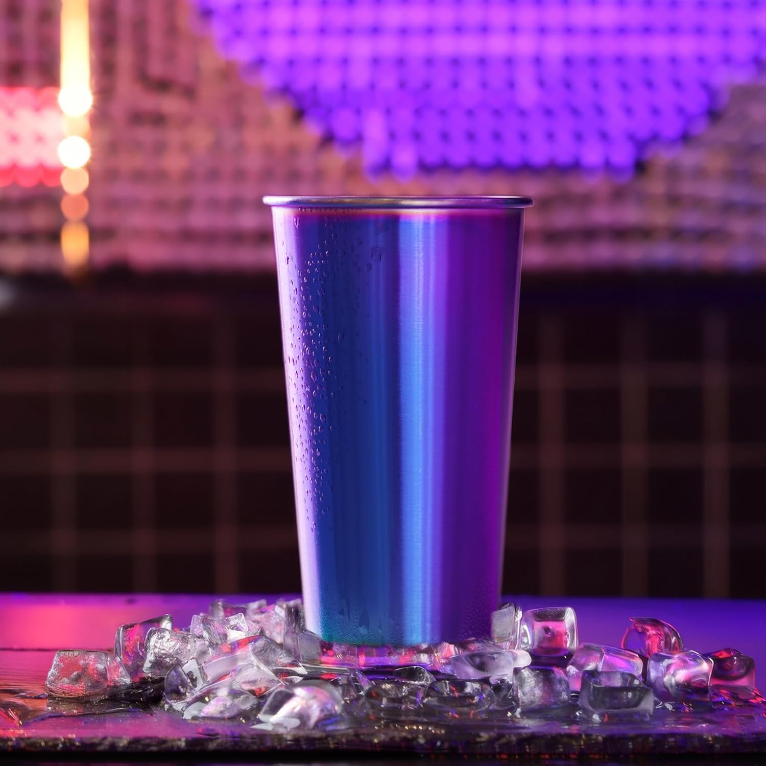 MEWAY 8 Pack 24oz Stainless Steel Pint Cup,Healthy Unbreakable and Stackable,Metal Drinking Glasses,Beer Glasses(Rainbow) - Image 5