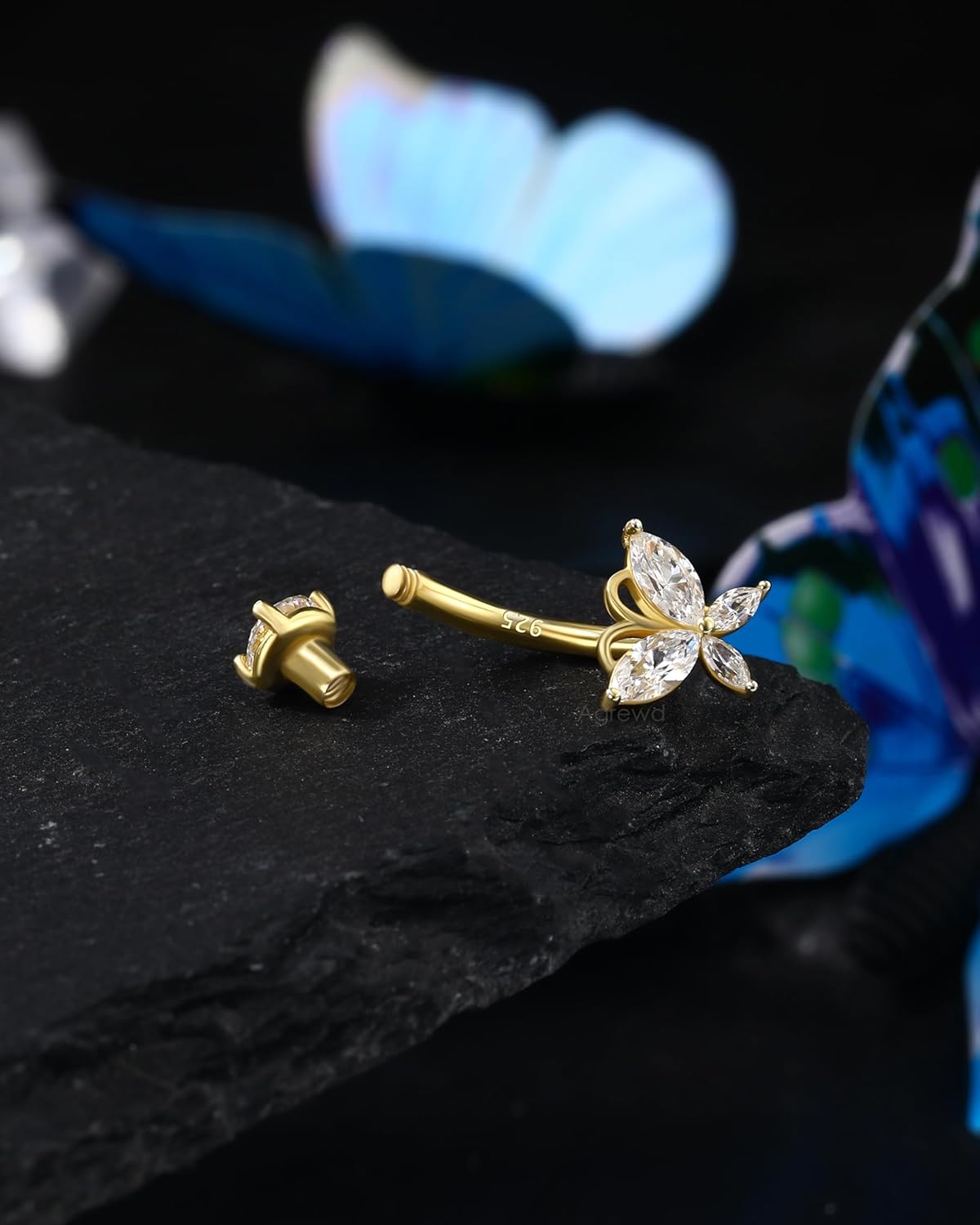 14K Gold Plated Belly Button Rings 925 Sterling Silver Belly Navel Rings for Women Surgical Steel Navel Piercing Jewelry - Image 6