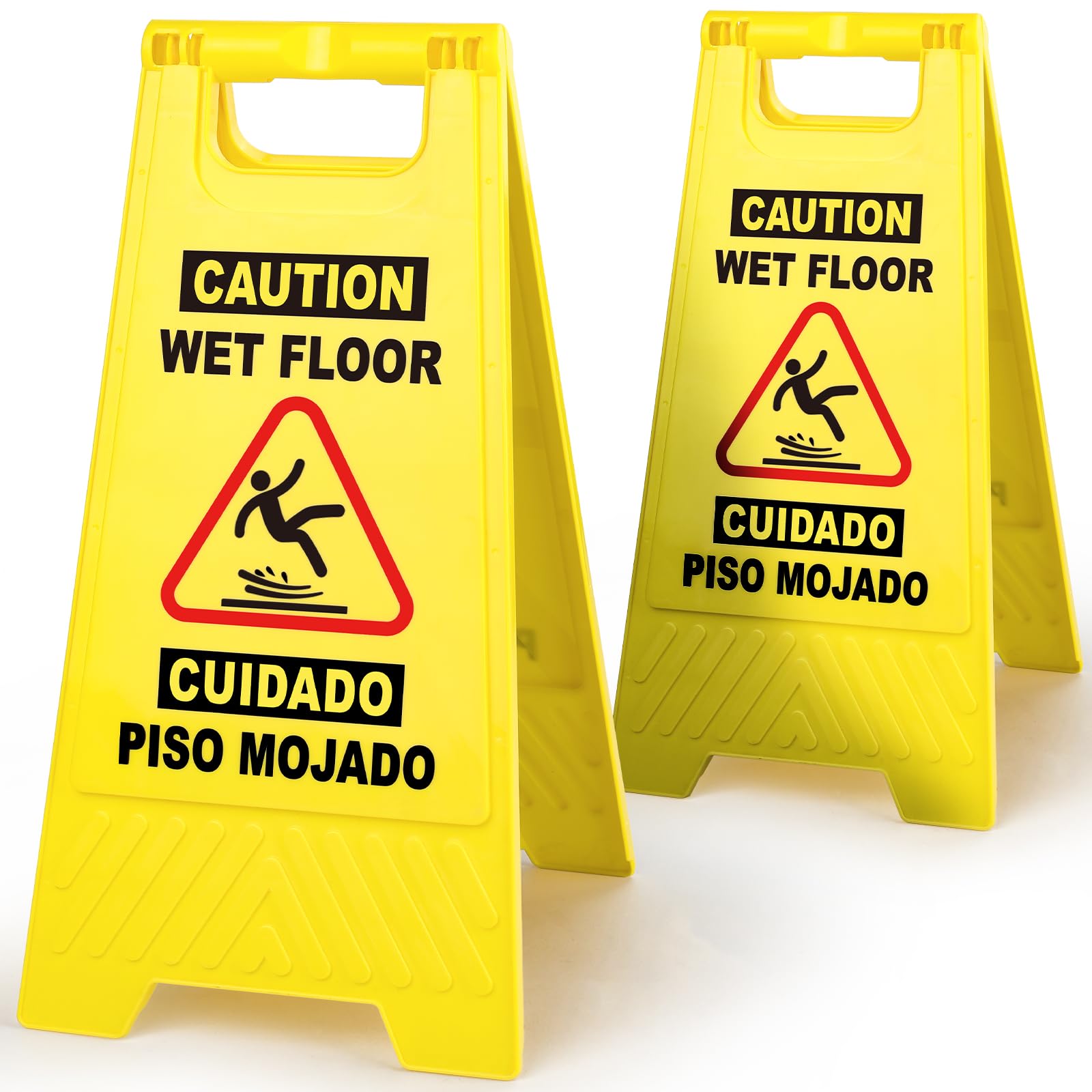 Caution Wet Floor Signs - Bilingual Safety Signs -1