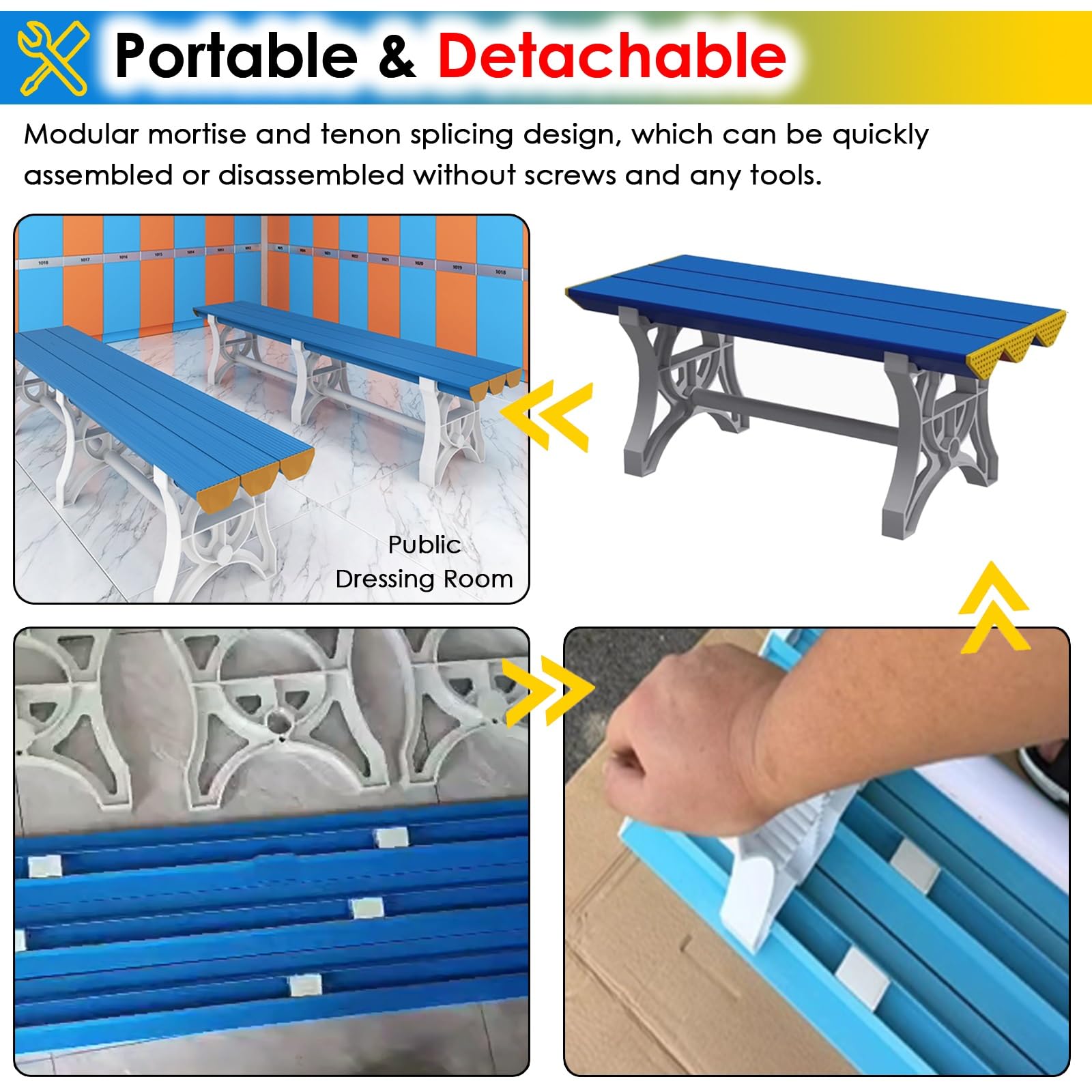 Panca da doccia impermeabile – robuste doghe in plastica ABS, ideale per cambio bagno e vestirsi scarpe, sgabello di lunga durata per uso domestico ed esterno