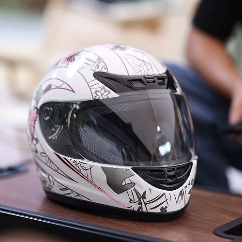 Miniatura 7 de SLMOTO - Casco de motocicleta aprobado por el DOT, casco de adulto con doble visera que protege la cara completa, tamaño XL, diseño de mariposa